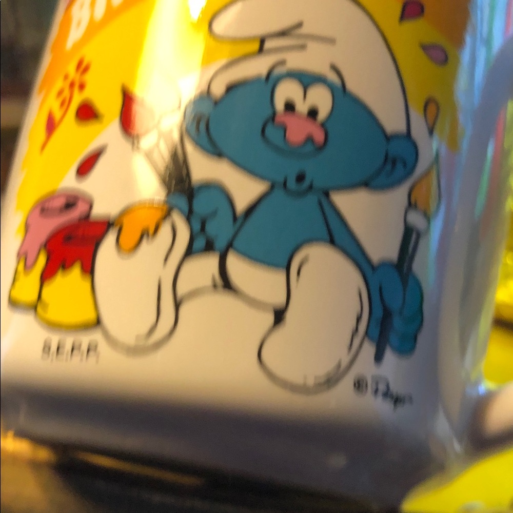 💙VINTAGE Smurfs Birthday Coffee Cup Mug - White and Orange with Blue☕️ - Picture 7 of 7